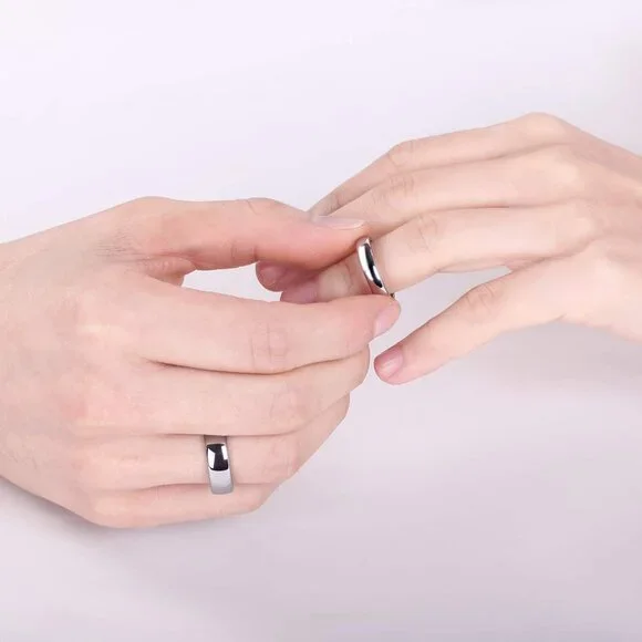 2mm 4mm 6mm 8mm Tungsten Wedding Band Ring for Men Women Silver/Rose Gold/Rainbo - Picture 5 of 6